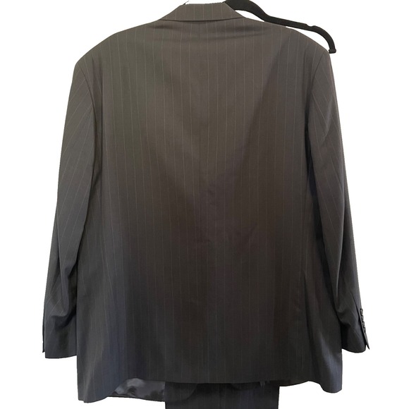 Men's Oscar de la Renta Suit (Jacket‎ & Pants Set) Grey Pinstripe 100% wool - Picture 6 of 13